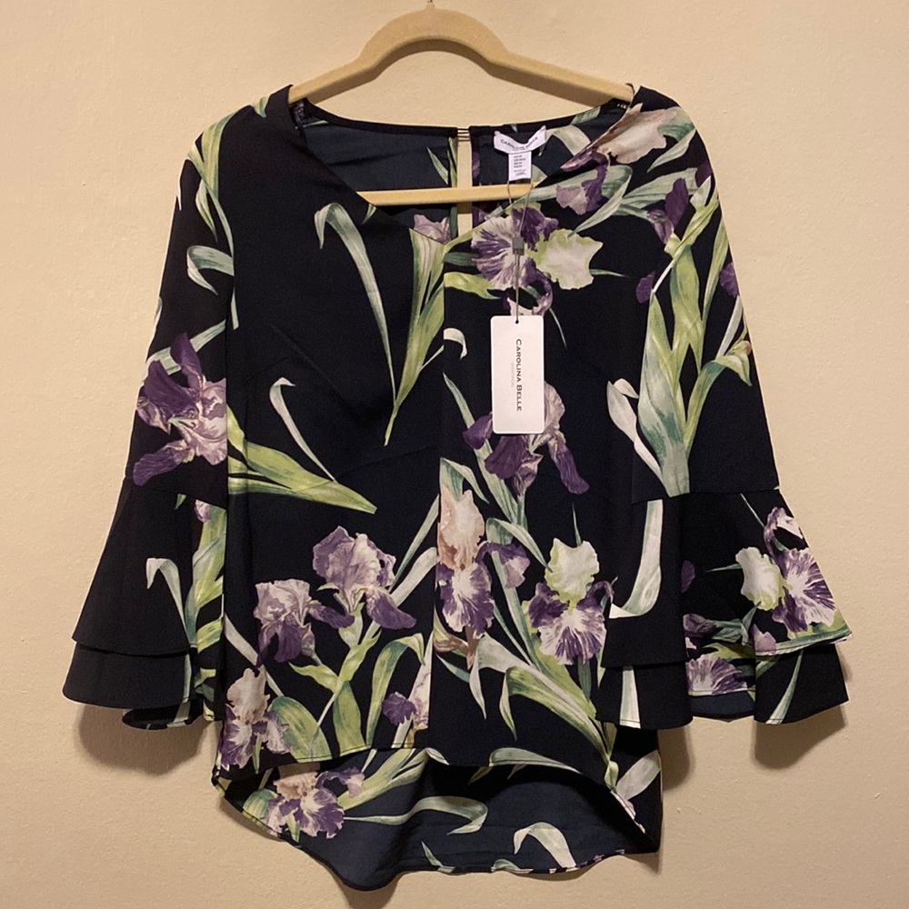 Carolina Belle Floral Bell Sleeved Blouse